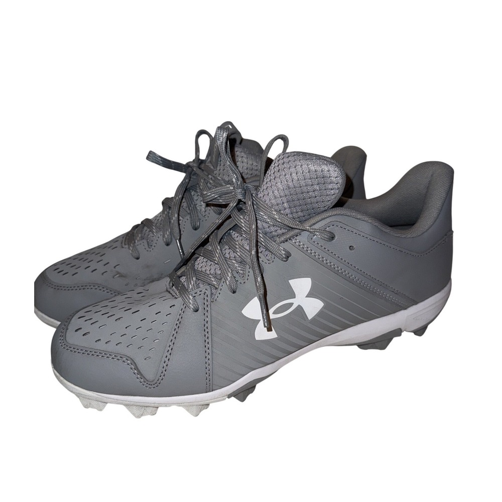 Under Armour Leadoff RM Baseball Cleats Mens 12 Gray White 3025589-101 Low Top